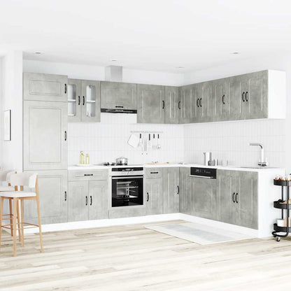 Set Mobili da Cucina 14 pz Kalmar Grigio Cemento in Truciolato - homemem39