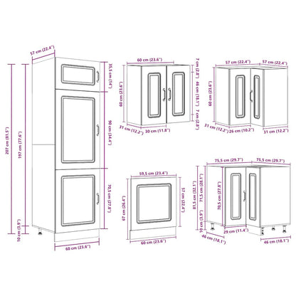 Set Mobili da Cucina 14 pz Kalmar Grigio Cemento in Truciolato | homemem39