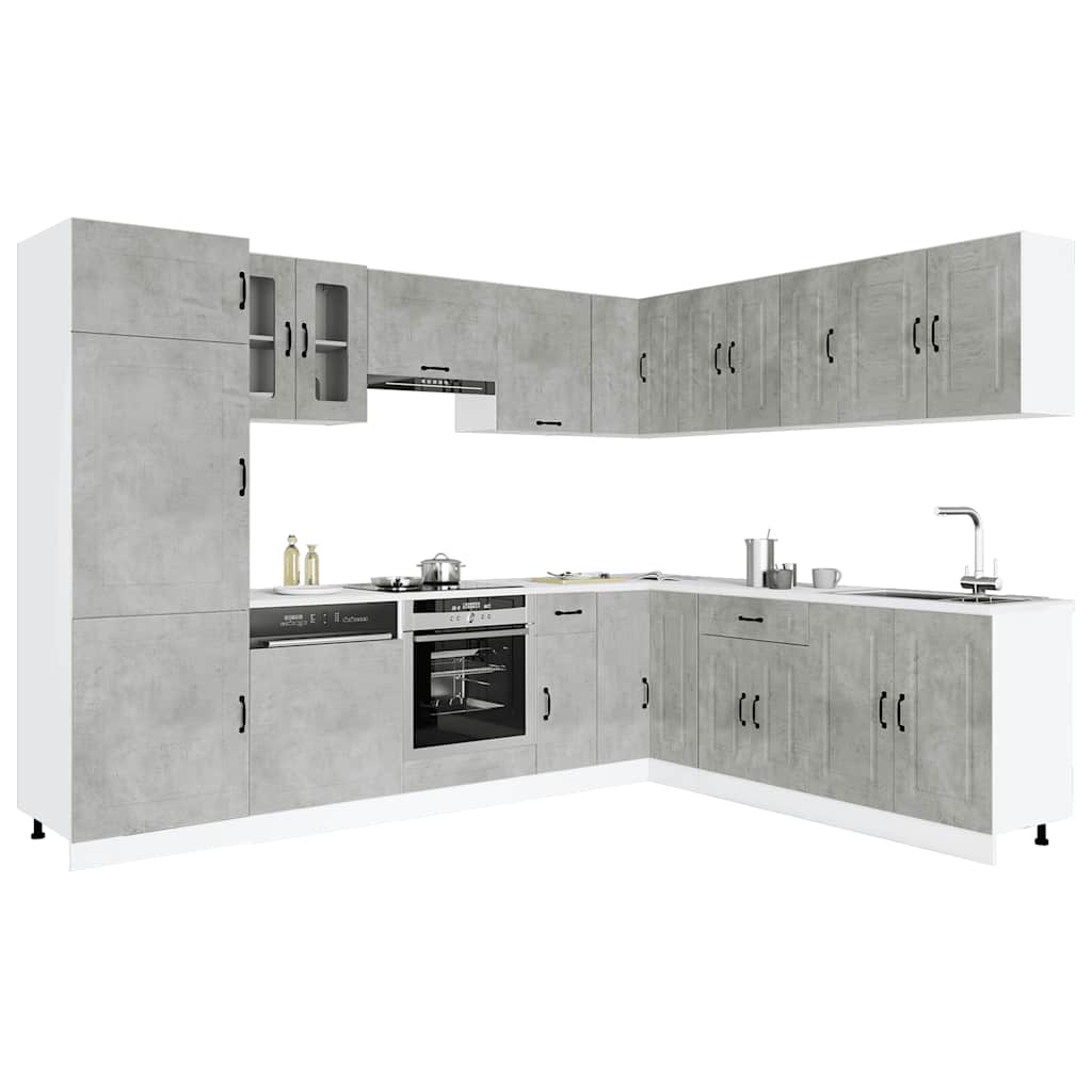 Set Mobili da Cucina 14 pz Kalmar Grigio Cemento in Truciolato | homemem39