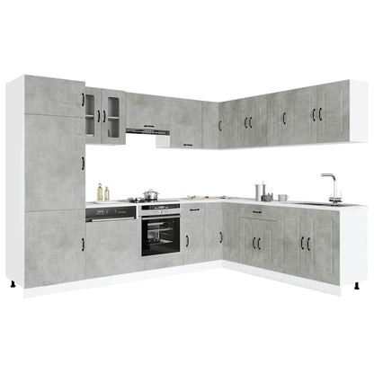Set Mobili da Cucina 14 pz Kalmar Grigio Cemento in Truciolato | homemem39