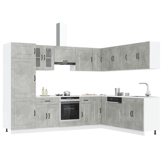 Set Mobili da Cucina 14 pz Kalmar Grigio Cemento in Truciolato - homemem39