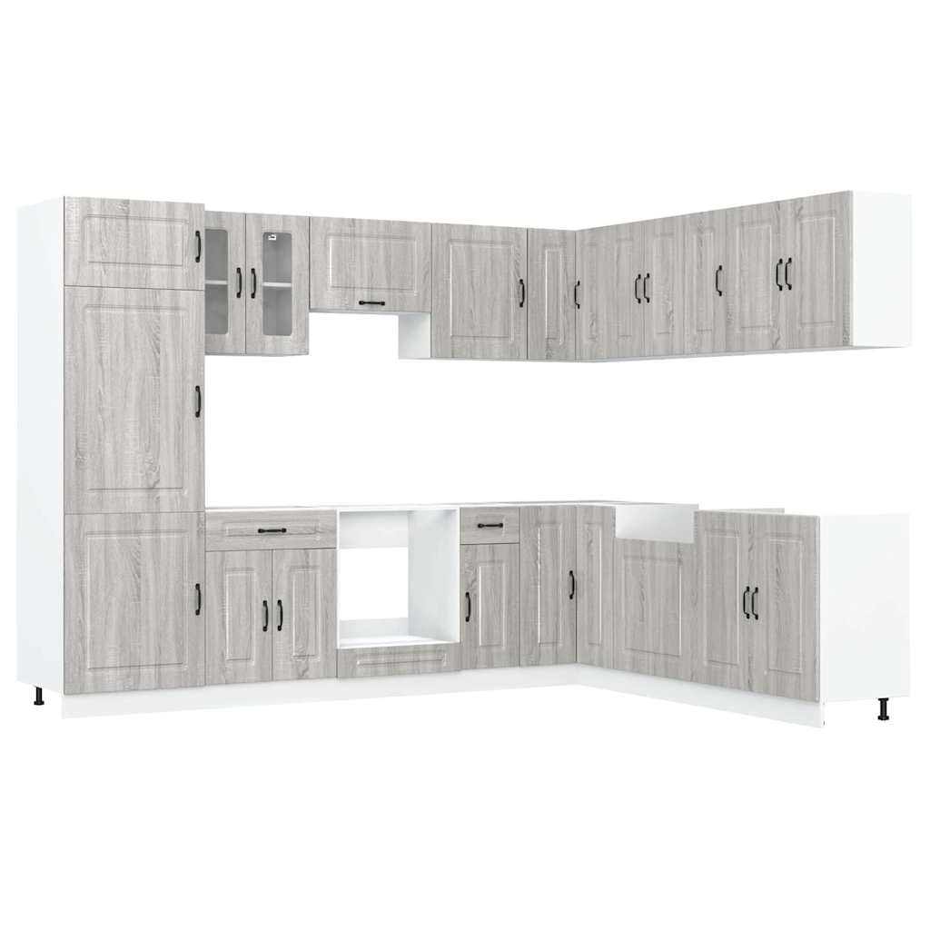 Set Mobili da Cucina 14 pz Kalmar Grigio Sonoma in Truciolato - homemem39