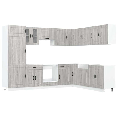 Set Mobili da Cucina 14 pz Kalmar Grigio Sonoma in Truciolato - homemem39