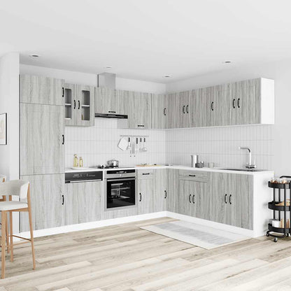 Set Mobili da Cucina 14 pz Kalmar Grigio Sonoma in Truciolato | homemem39