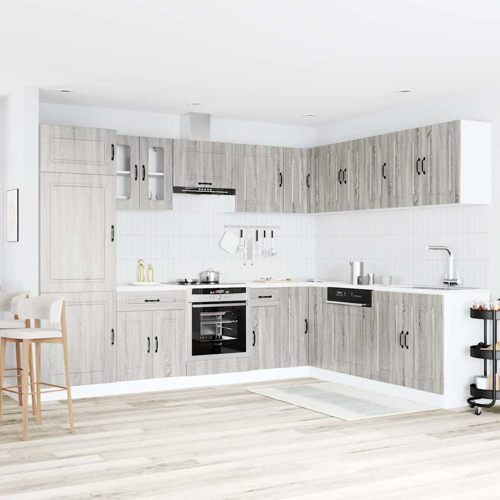 Set Mobili da Cucina 14 pz Kalmar Grigio Sonoma in Truciolato - homemem39