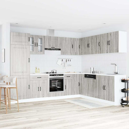 Set Mobili da Cucina 14 pz Kalmar Grigio Sonoma in Truciolato - homemem39