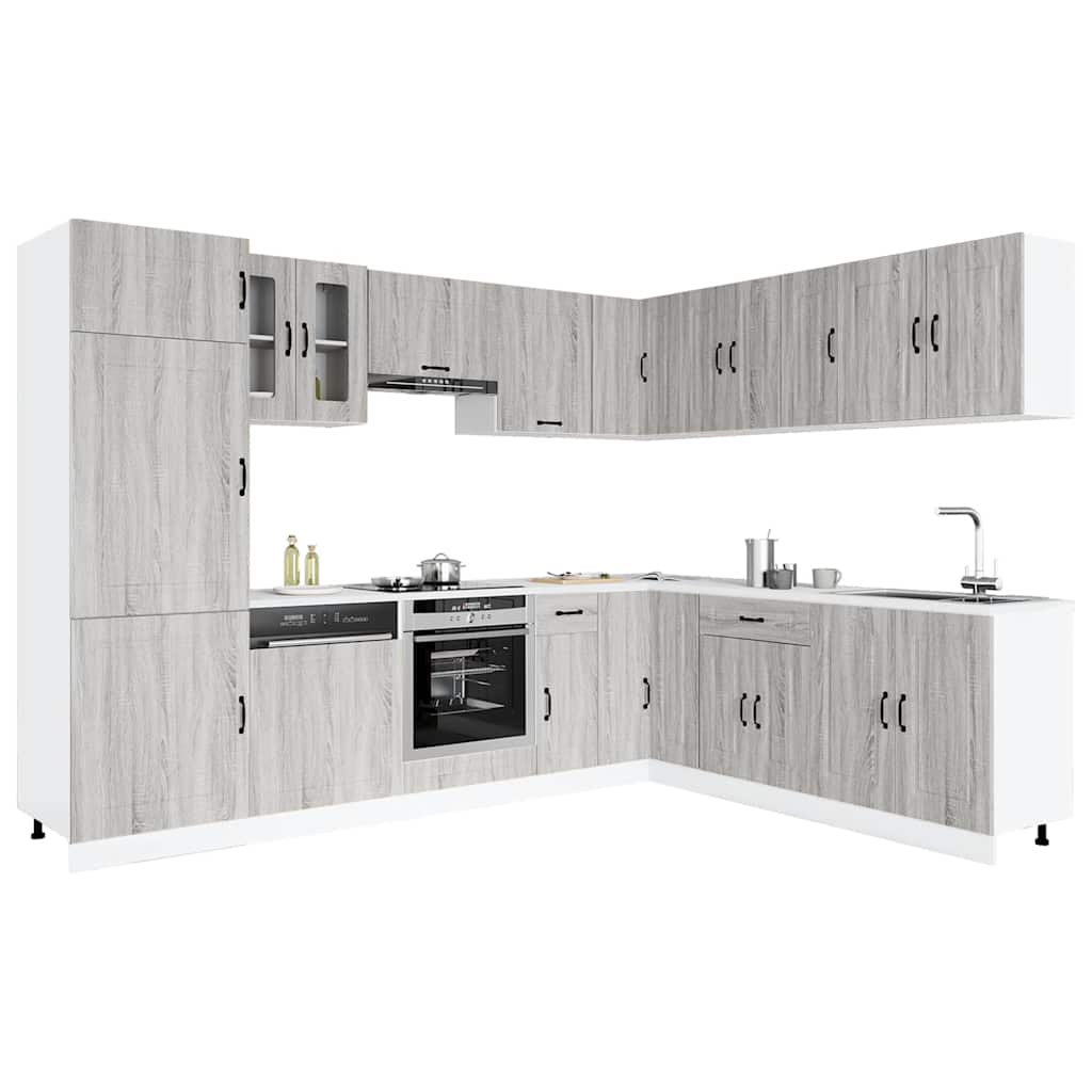 Set Mobili da Cucina 14 pz Kalmar Grigio Sonoma in Truciolato | homemem39