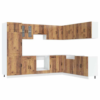 Set Mobili da Cucina 14 pz Kalmar Legno Vecchio in Truciolato - homemem39