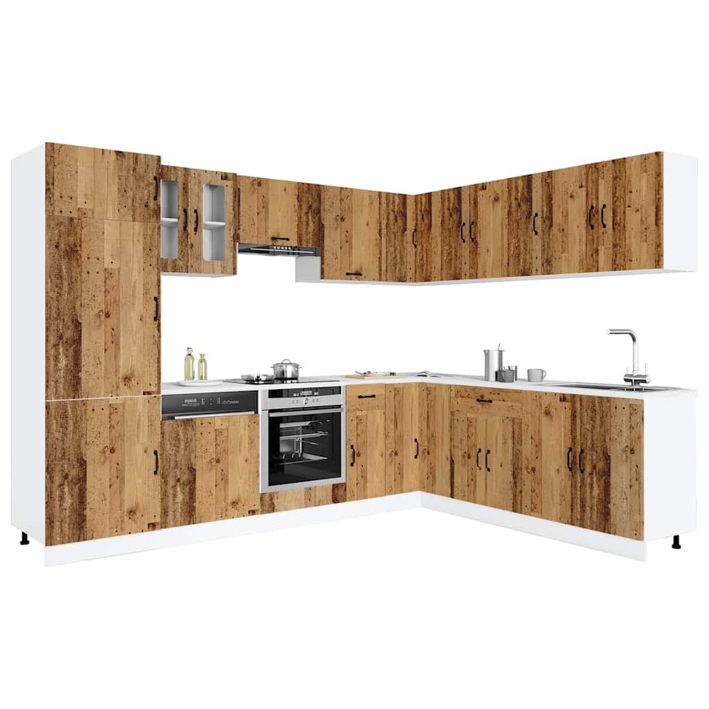 Set Mobili da Cucina 14 pz Kalmar Legno Vecchio in Truciolato | homemem39