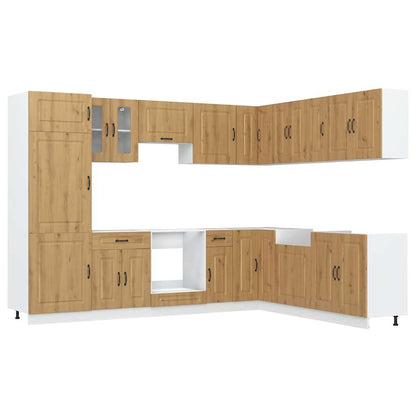 Set Mobili da Cucina 14 pz Kalmar Rovere Artigianale Truciolato - homemem39