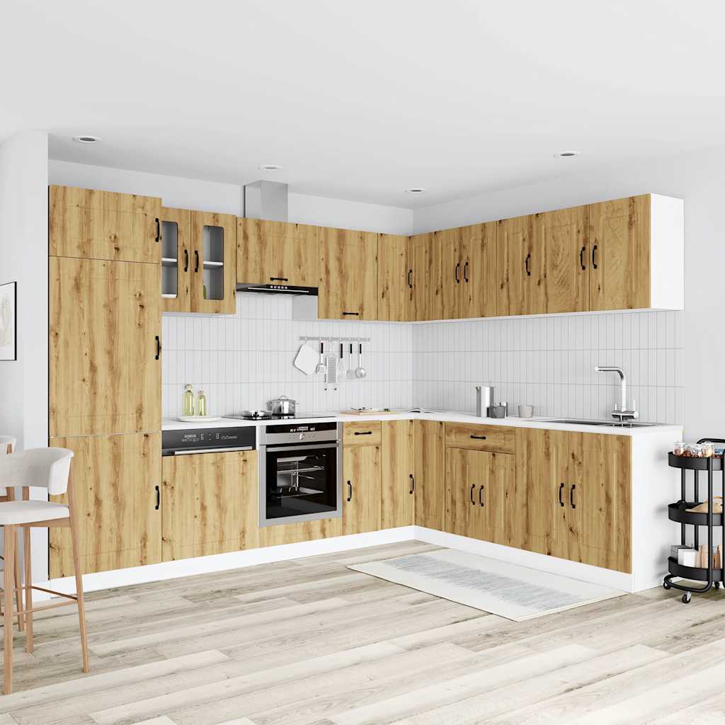 Set Mobili da Cucina 14 pz Kalmar Rovere Artigianale Truciolato | homemem39