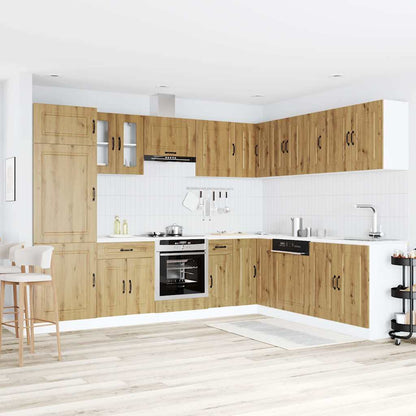 Set Mobili da Cucina 14 pz Kalmar Rovere Artigianale Truciolato - homemem39