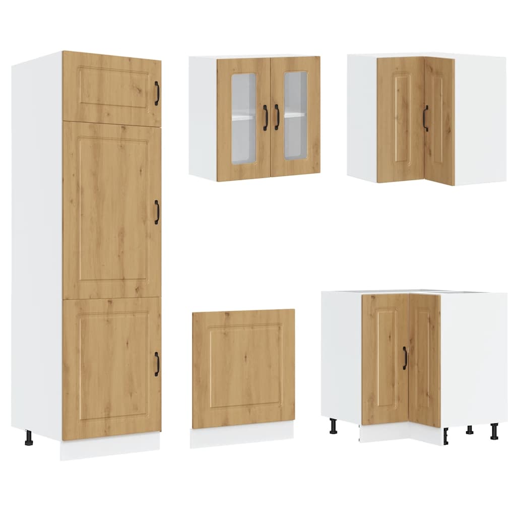 Set Mobili da Cucina 14 pz Kalmar Rovere Artigianale Truciolato - homemem39