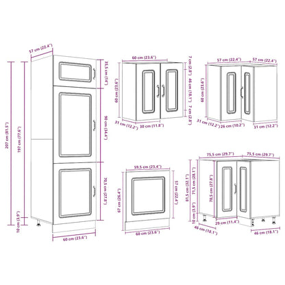Set Mobili da Cucina 14 pz Kalmar Rovere Artigianale Truciolato | homemem39