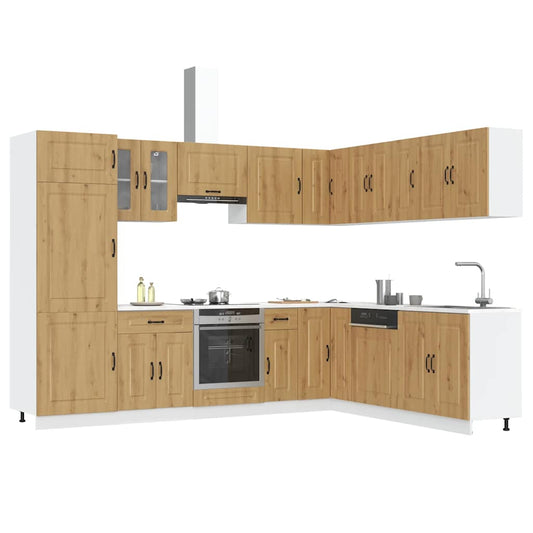 Set Mobili da Cucina 14 pz Kalmar Rovere Artigianale Truciolato - homemem39