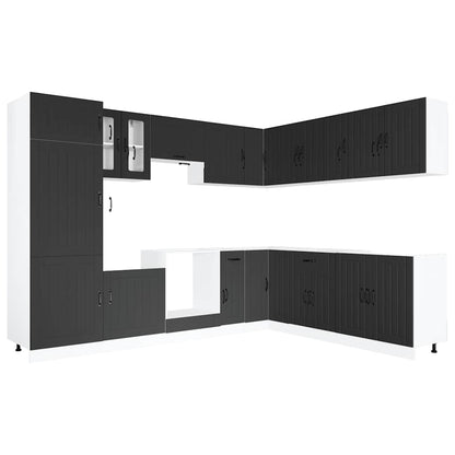 Set Mobili da Cucina 14 pz Lucca Neri Legno Multistrato | homemem39