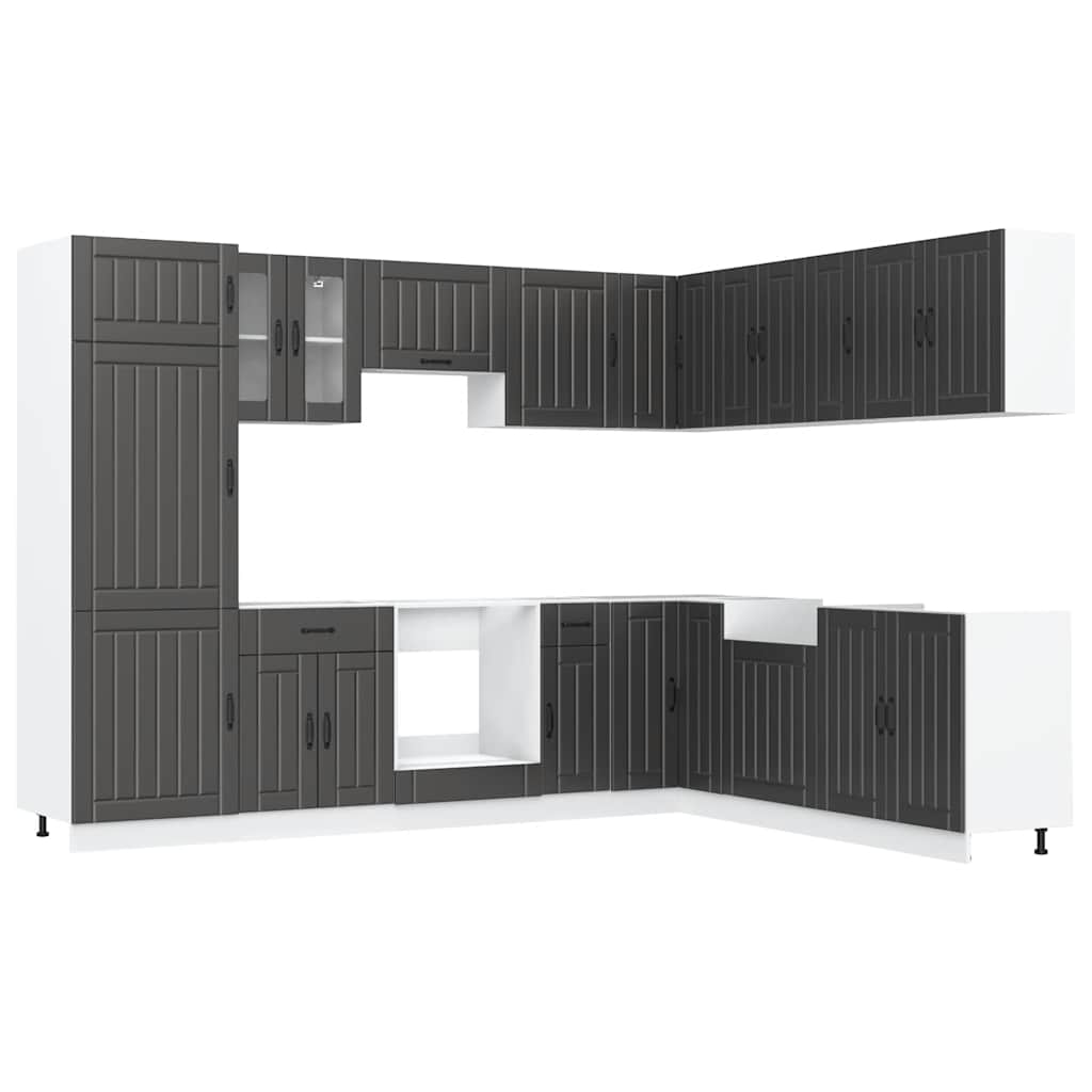 Set Mobili da Cucina 14 pz Lucca Neri Legno Multistrato - homemem39