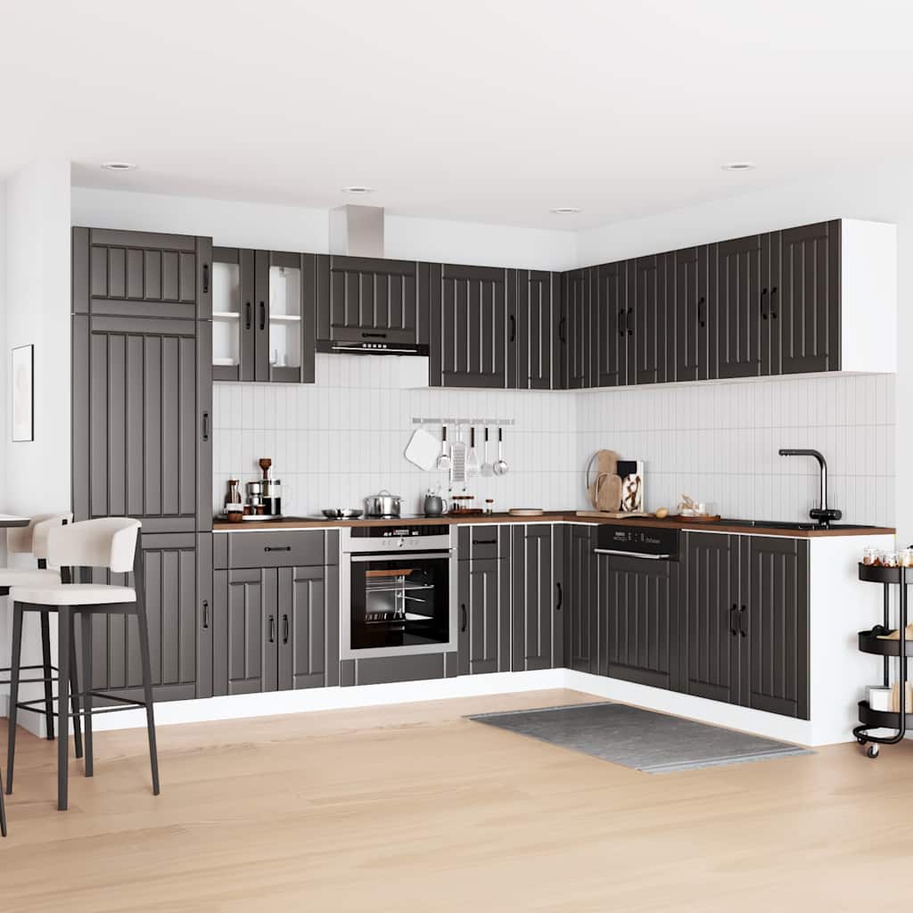 Set Mobili da Cucina 14 pz Lucca Neri Legno Multistrato - homemem39