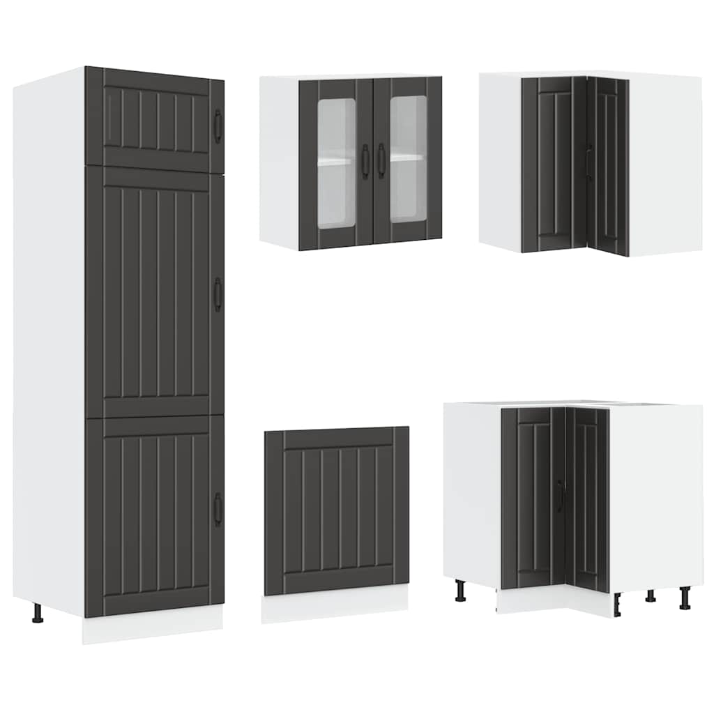 Set Mobili da Cucina 14 pz Lucca Neri Legno Multistrato | homemem39