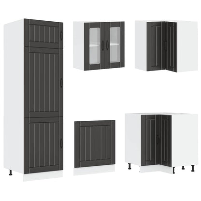 Set Mobili da Cucina 14 pz Lucca Neri Legno Multistrato | homemem39