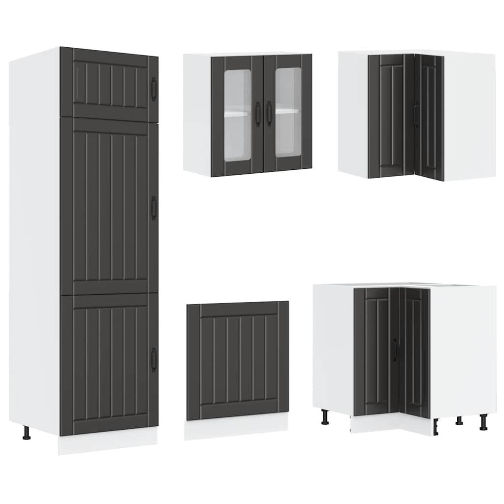 Set Mobili da Cucina 14 pz Lucca Neri Legno Multistrato - homemem39