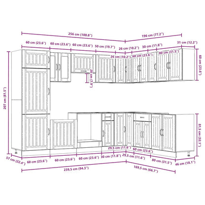 Set Mobili da Cucina 14 pz Lucca Neri Legno Multistrato | homemem39