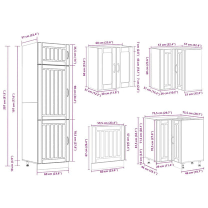 Set Mobili da Cucina 14 pz Lucca Neri Legno Multistrato | homemem39