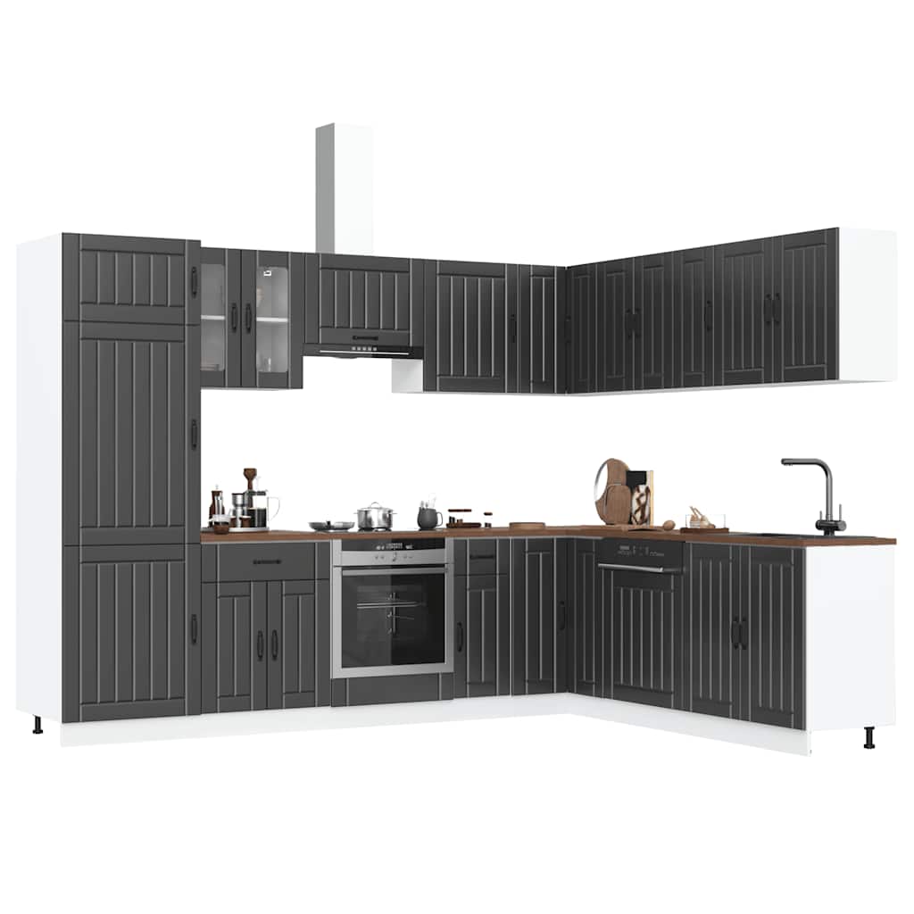 Set Mobili da Cucina 14 pz Lucca Neri Legno Multistrato - homemem39