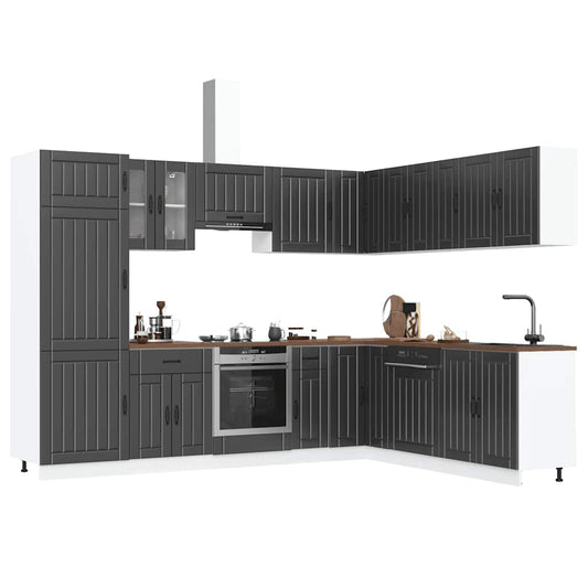 Set Mobili da Cucina 14 pz Lucca Neri Legno Multistrato - homemem39