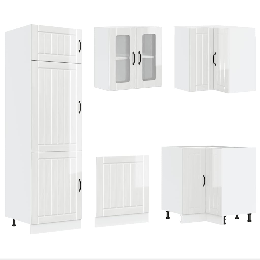 Set Mobili da Cucina 14 pz Lucca Bianchi Lucido in Truciolato | homemem39