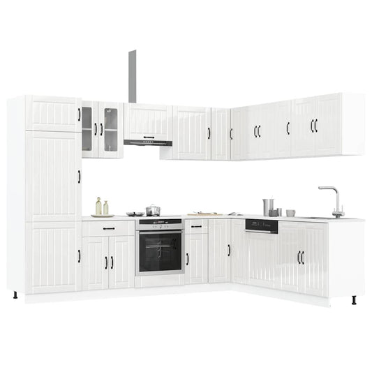 Set Mobili da Cucina 14 pz Lucca Bianchi Lucido in Truciolato - homemem39
