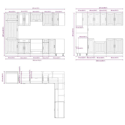 Set Mobili da Cucina 14 pz Lucca Rovere Sonoma in Truciolato - homemem39