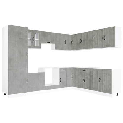 Set Mobili da Cucina 14 pz Lucca Grigio Cemento in Truciolato | homemem39