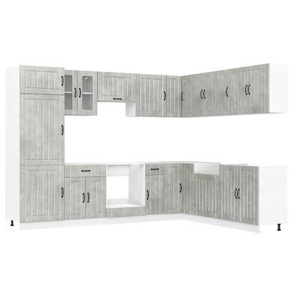 Set Mobili da Cucina 14 pz Lucca Grigio Cemento in Truciolato - homemem39