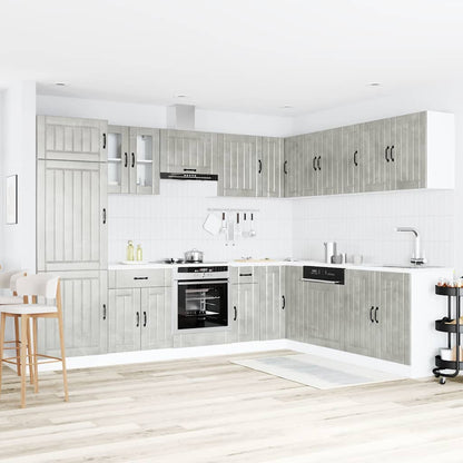 Set Mobili da Cucina 14 pz Lucca Grigio Cemento in Truciolato - homemem39