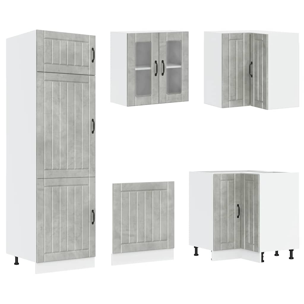 Set Mobili da Cucina 14 pz Lucca Grigio Cemento in Truciolato | homemem39