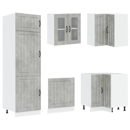 Set Mobili da Cucina 14 pz Lucca Grigio Cemento in Truciolato - homemem39