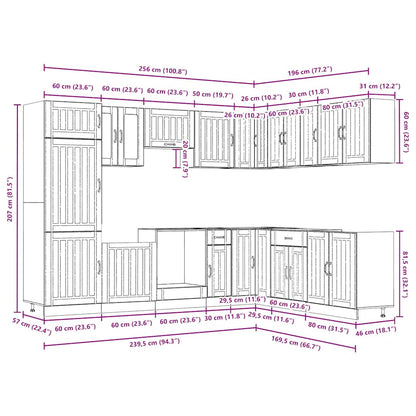 Set Mobili da Cucina 14 pz Lucca Grigio Cemento in Truciolato | homemem39