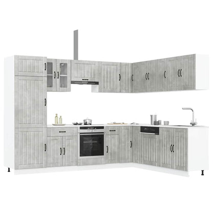 Set Mobili da Cucina 14 pz Lucca Grigio Cemento in Truciolato - homemem39