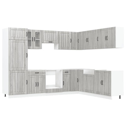 Set Mobili da Cucina 14 pz Lucca Grigio Sonoma in Truciolato - homemem39