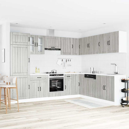 Set Mobili da Cucina 14 pz Lucca Grigio Sonoma in Truciolato - homemem39