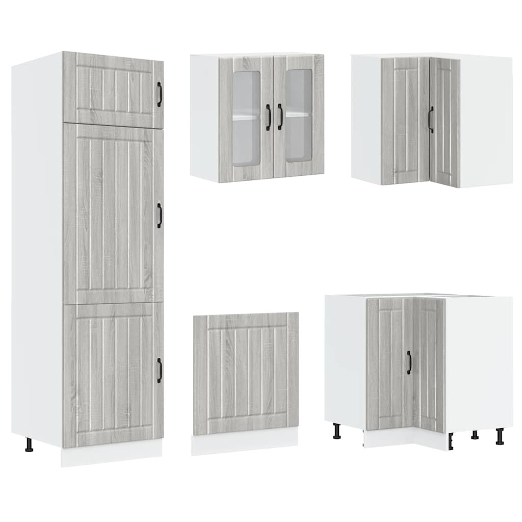 Set Mobili da Cucina 14 pz Lucca Grigio Sonoma in Truciolato | homemem39
