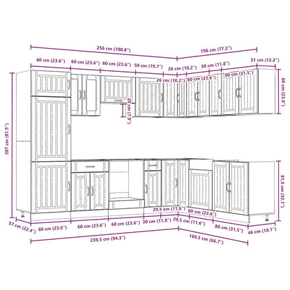 Set Mobili da Cucina 14 pz Lucca Grigio Sonoma in Truciolato - homemem39