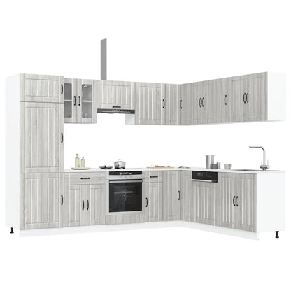 Set Mobili da Cucina 14 pz Lucca Grigio Sonoma in Truciolato - homemem39