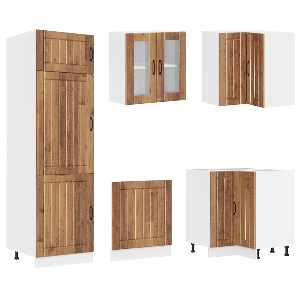 Set Mobili da Cucina 14 pz Lucca Legno Antico in Truciolato - homemem39
