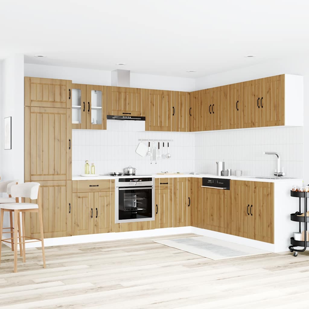 Set Mobili da Cucina 14 pz Lucca Rovere Artigianale Truciolato - homemem39