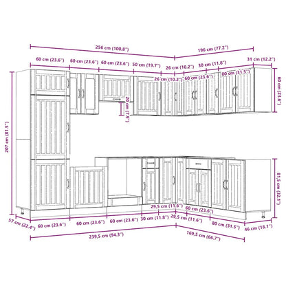 Set Mobili da Cucina 14 pz Lucca Rovere Artigianale Truciolato | homemem39