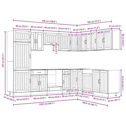 Set Mobili da Cucina 14 pz Lucca Rovere Artigianale Truciolato - homemem39