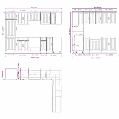 Set Mobili da Cucina 14 pz Lucca Rovere Artigianale Truciolato - homemem39
