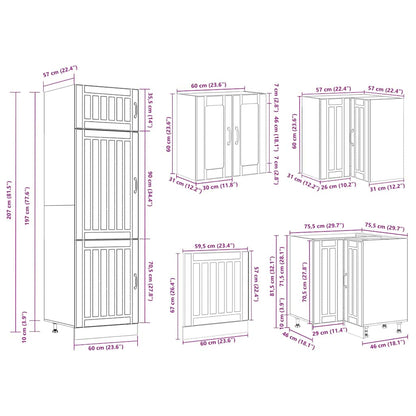 Set Mobili da Cucina 14 pz Lucca Rovere Artigianale Truciolato | homemem39